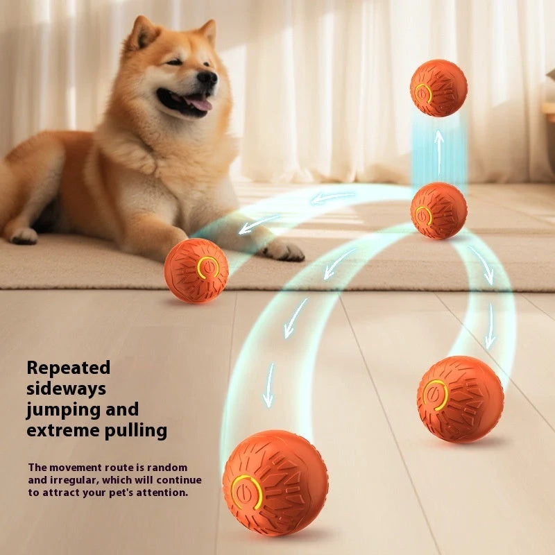 Electric jumping ball for dogs in vibrant colours, made from durable silicone for safe play