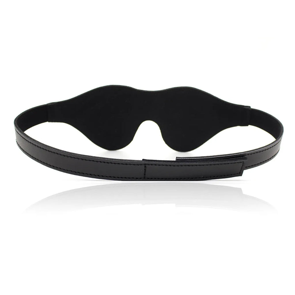 Women's leather eye mask with metal studs and adjustable Velcro strap in five colour options