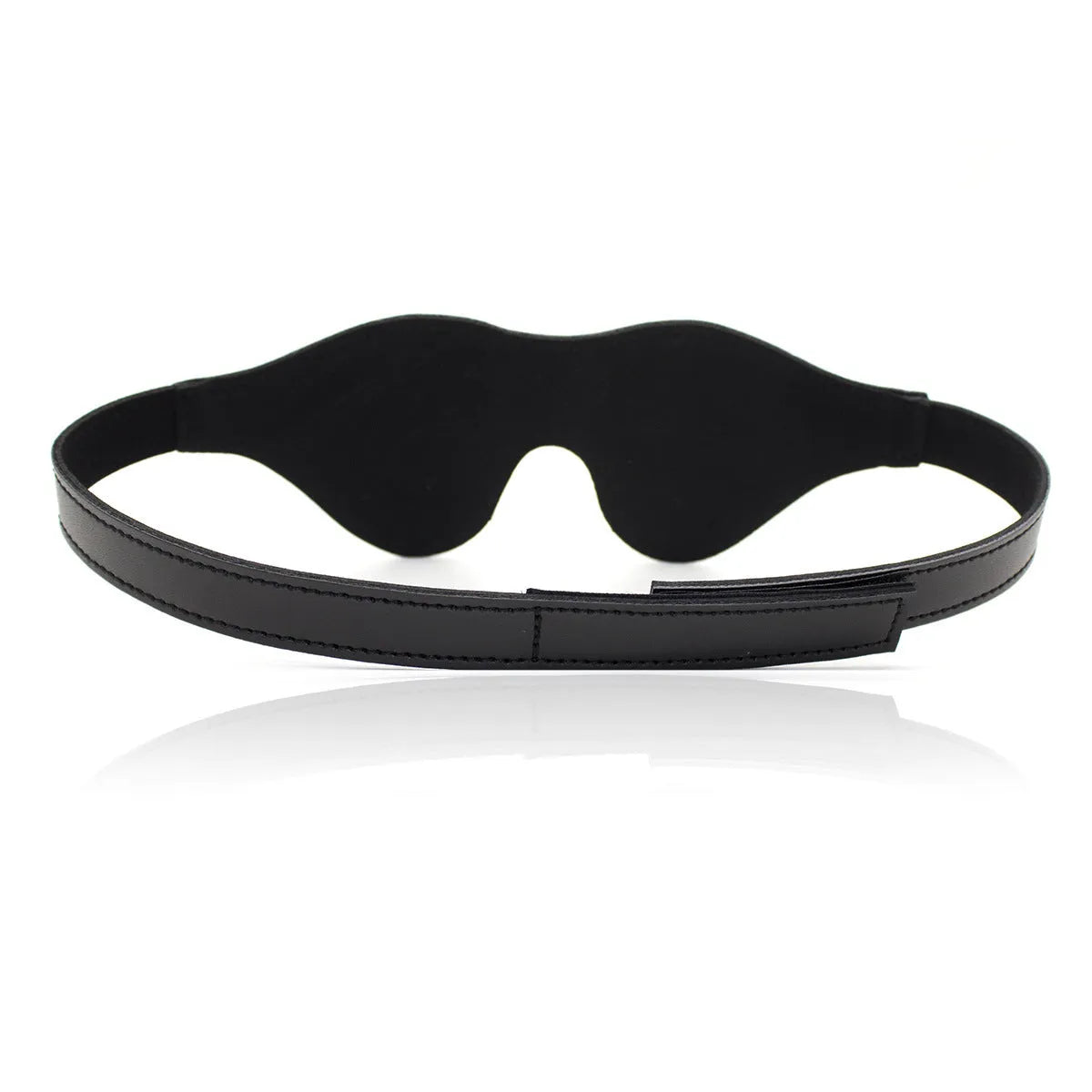 Women's leather eye mask with metal studs and adjustable Velcro strap in five colour options
