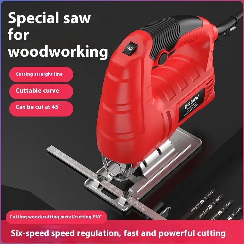 55 type electric scroll saw hand-carrying multifunctional woodworking saw with 10 blades and plastic box