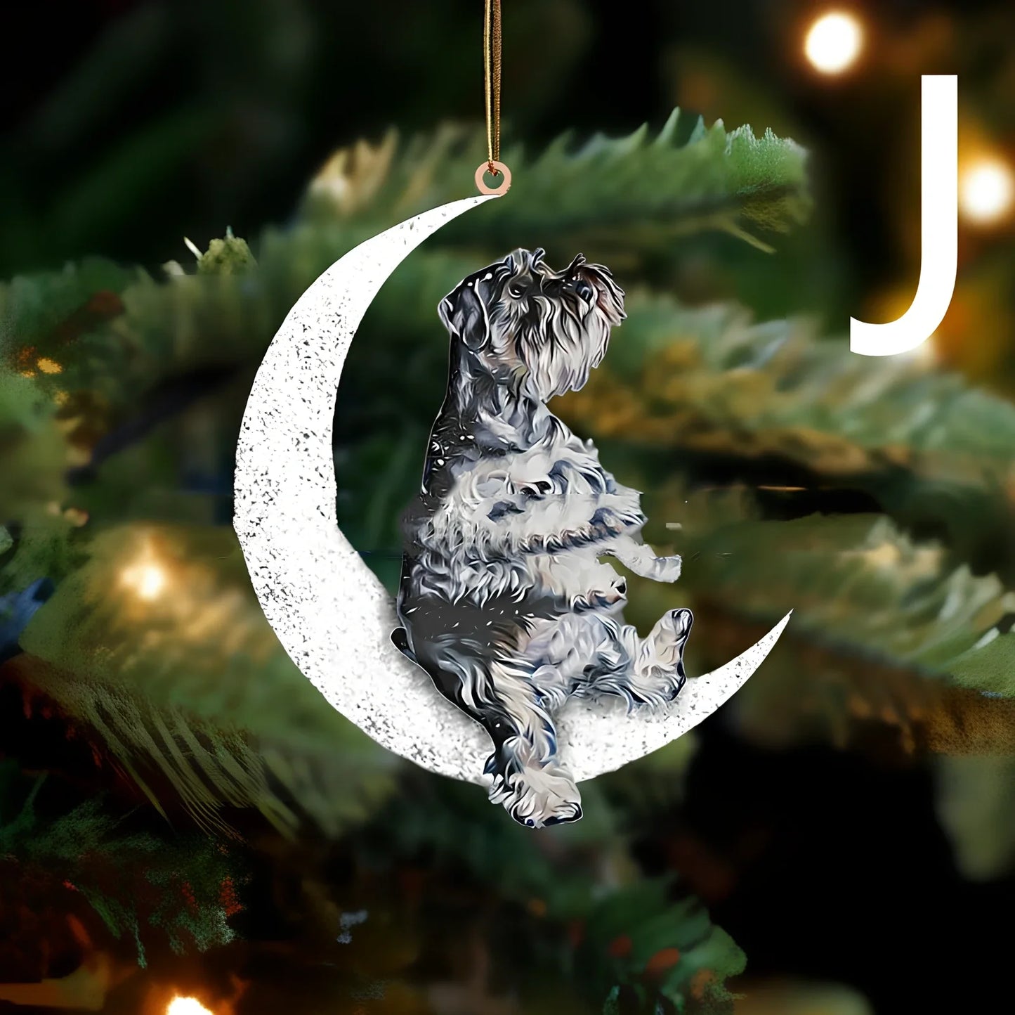 8.5cm acrylic hanging ornament with dog design in picture colour, style A labrador on clear background