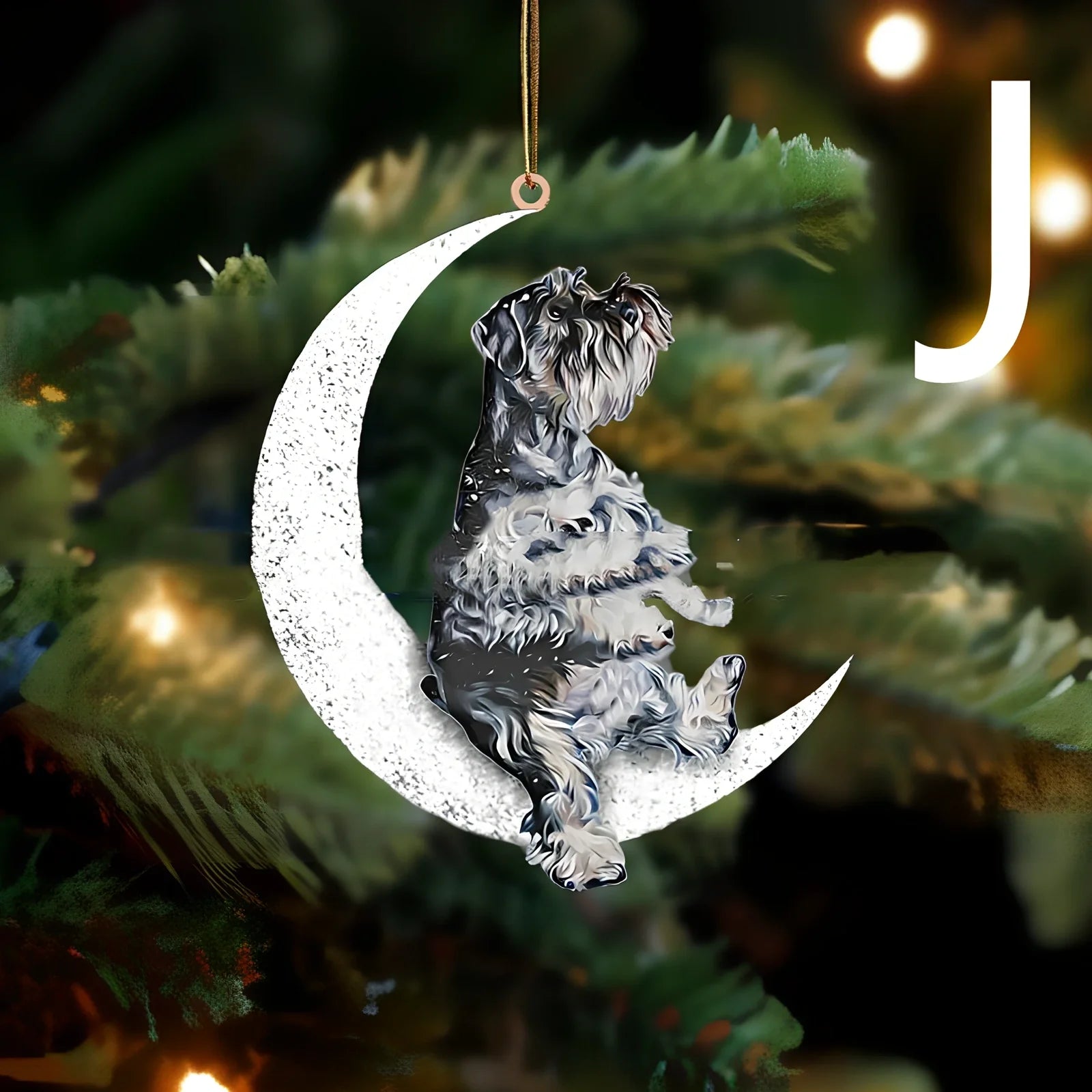 8.5cm acrylic hanging ornament with dog design in picture colour, style A labrador on clear background