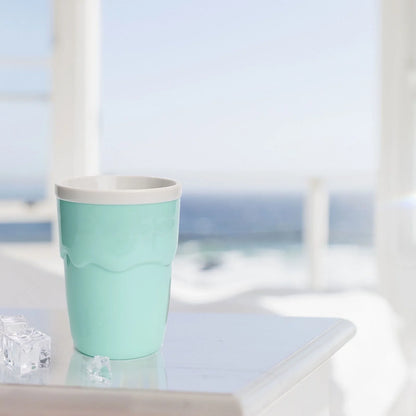 Stainless steel slushy cup for making quick frozen treats at home