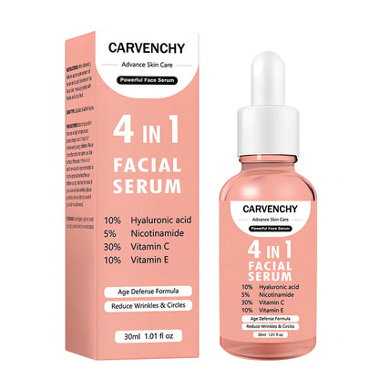 Advance Skin Care 4-in-1 facial serum bottle, 30ml universal essence for all skin types with dropper