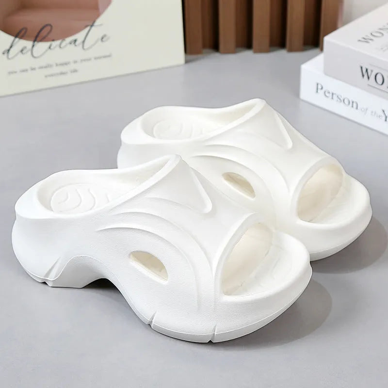 Women's thick-soled EVA beach slippers in three colour options