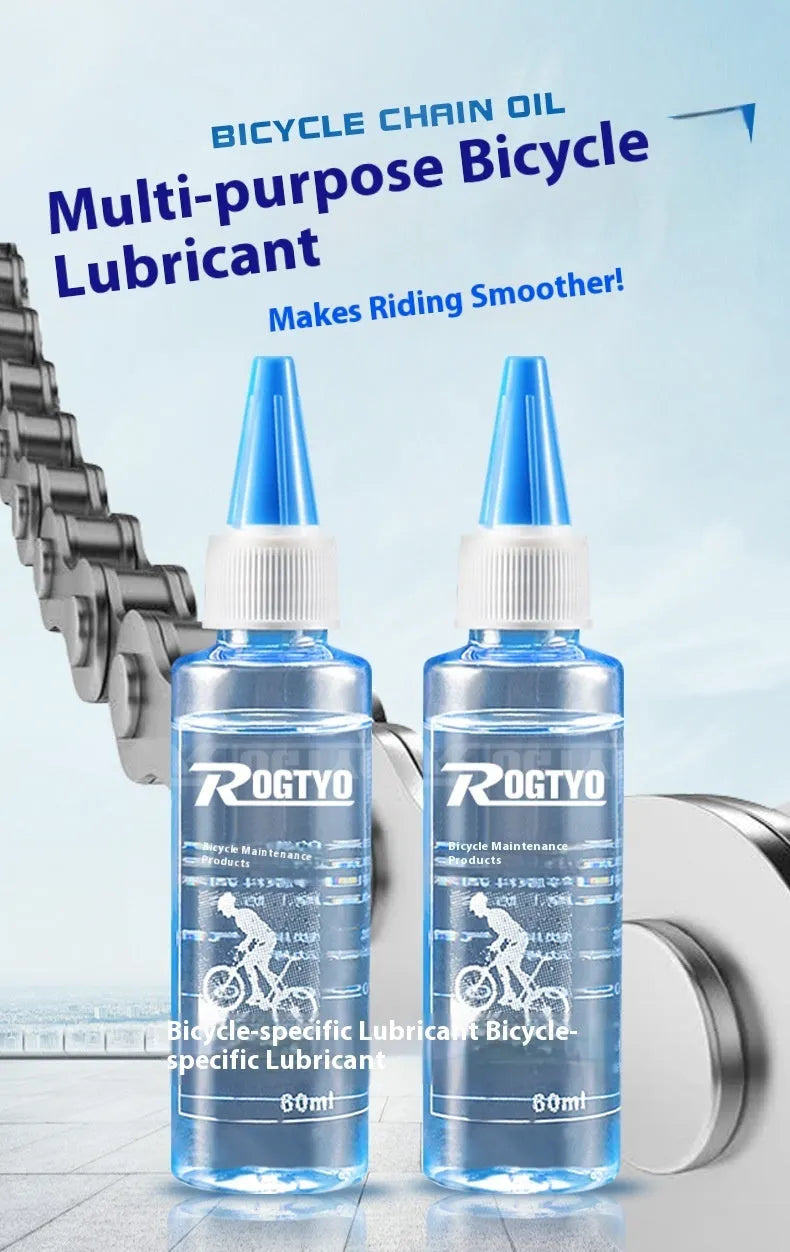 60ml bottle of bicycle chain lubrication oil for maintenance and rust prevention.