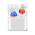 G19 TWS true wireless sound amplifier in silicone casing with charging silo, red blue colour option