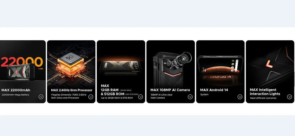 VMAX PRO Android smartphone in black or grey colour with plastic body and included charger.