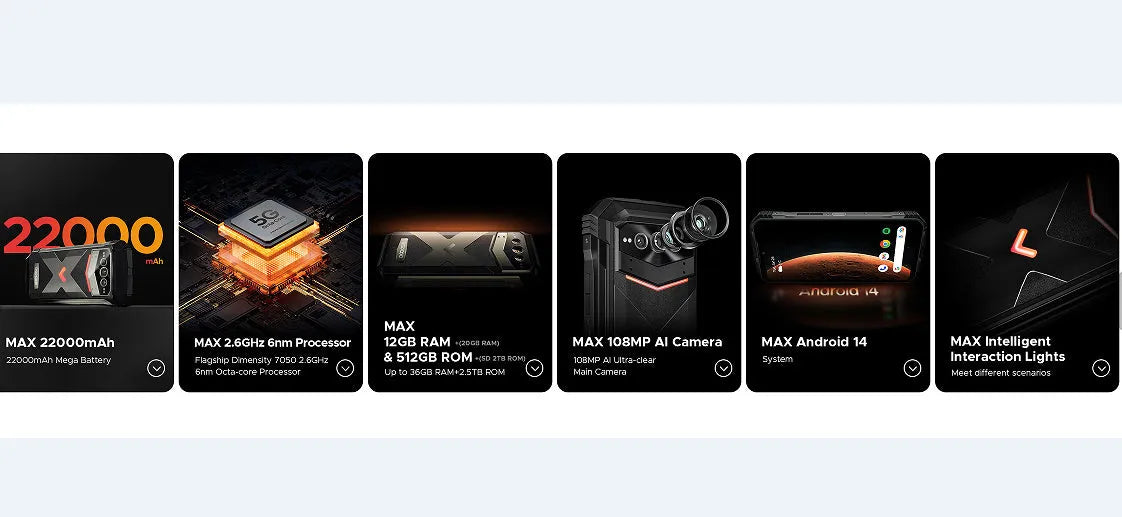 VMAX PRO Android smartphone in black or grey colour with plastic body and included charger.
