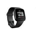 Black smart watch with heart rate monitoring on a silicone wrist strap