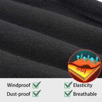Winter fleece tube scarf mask in black and gray, offering windproof and UV protection