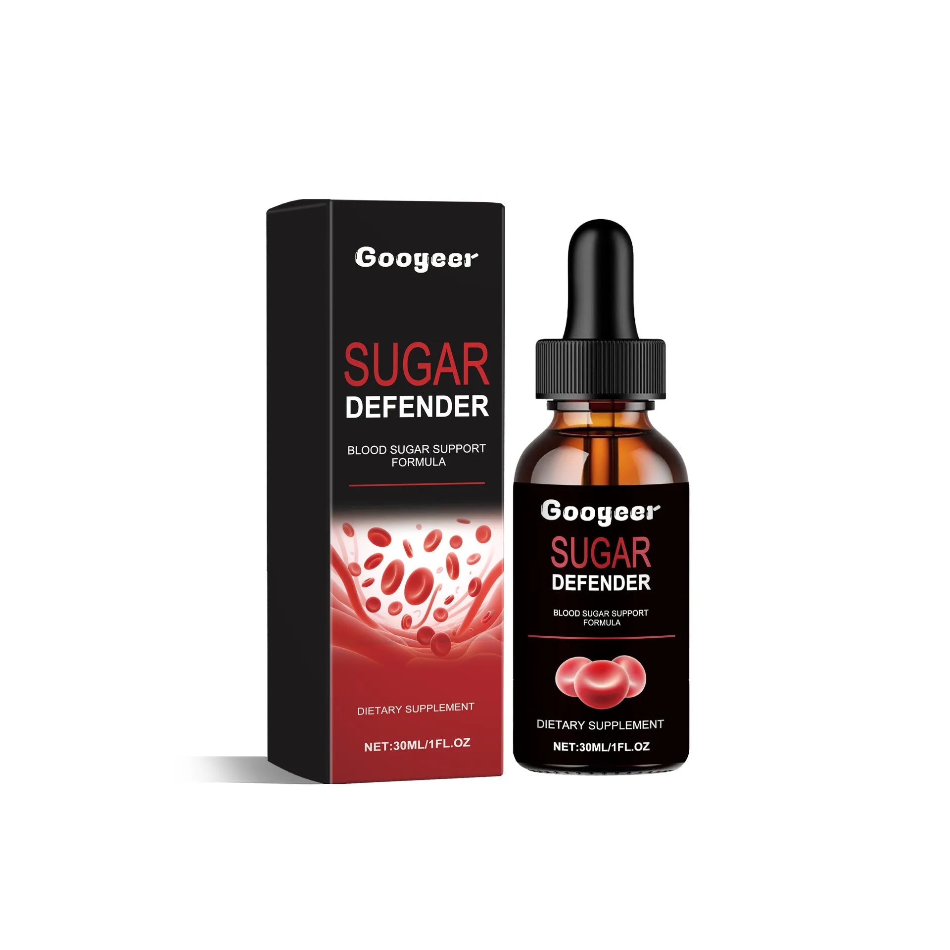 Googeer Body Care Drops liquid supplement in a 30ml bottle with dropper.