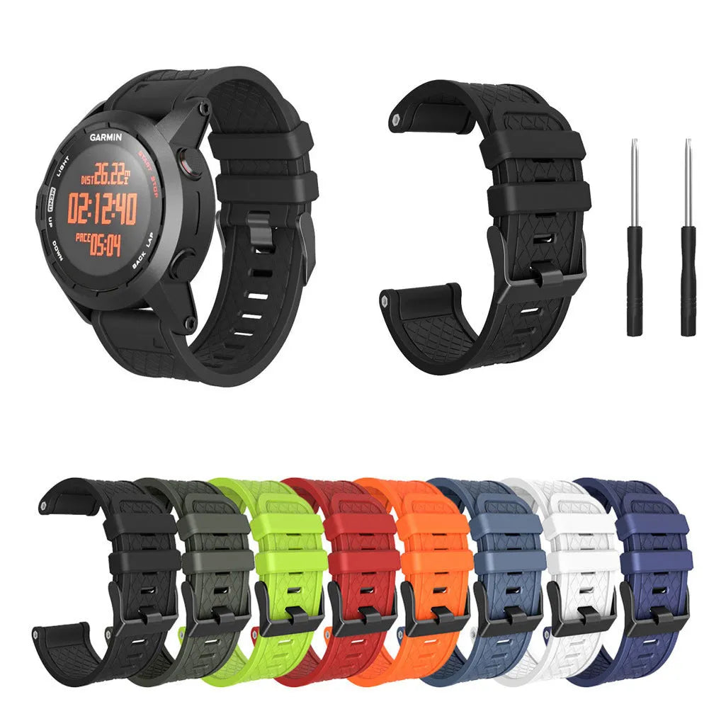26mm wide black silicone watch strap with stainless steel button for Jiaming watches