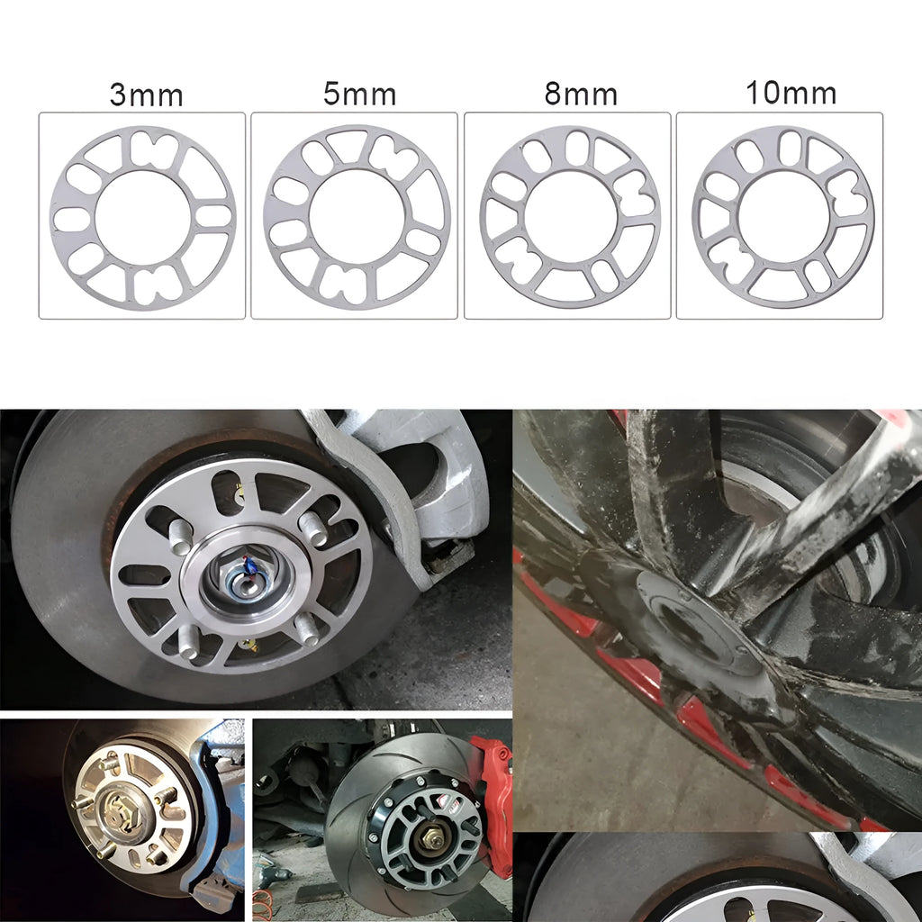 Automobile wheel hub widening gasket in 3mm, 5mm, 8mm and 10mm thickness options