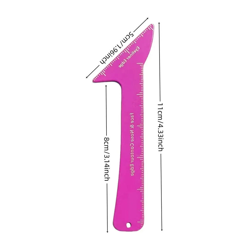 Reusable 3-in-1 eyeliner and contour stencil tool for hooded eyes in LaserFX or pink.