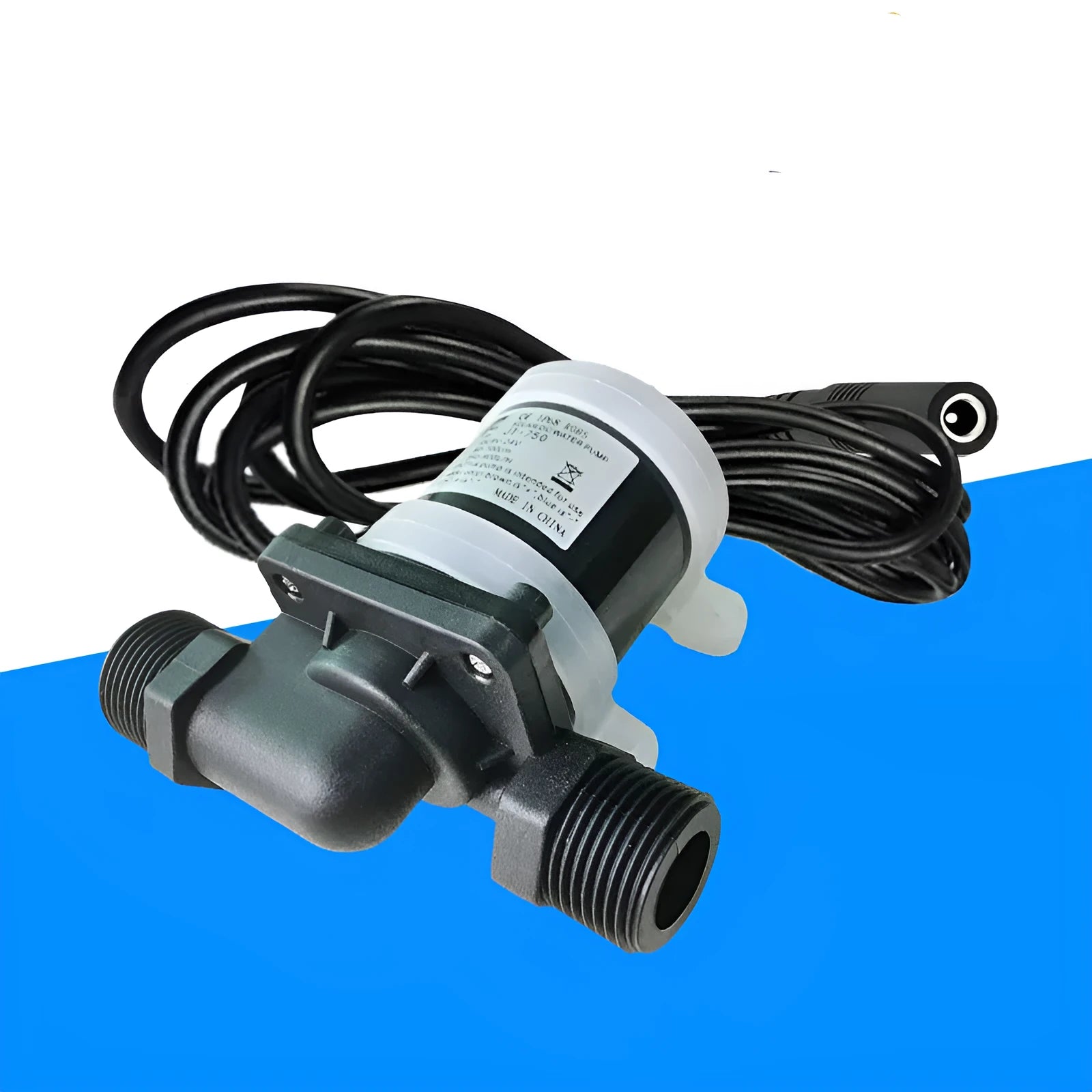 Jiatong JT-750 DC water pump with threaded connectors for solar and underfloor heating systems