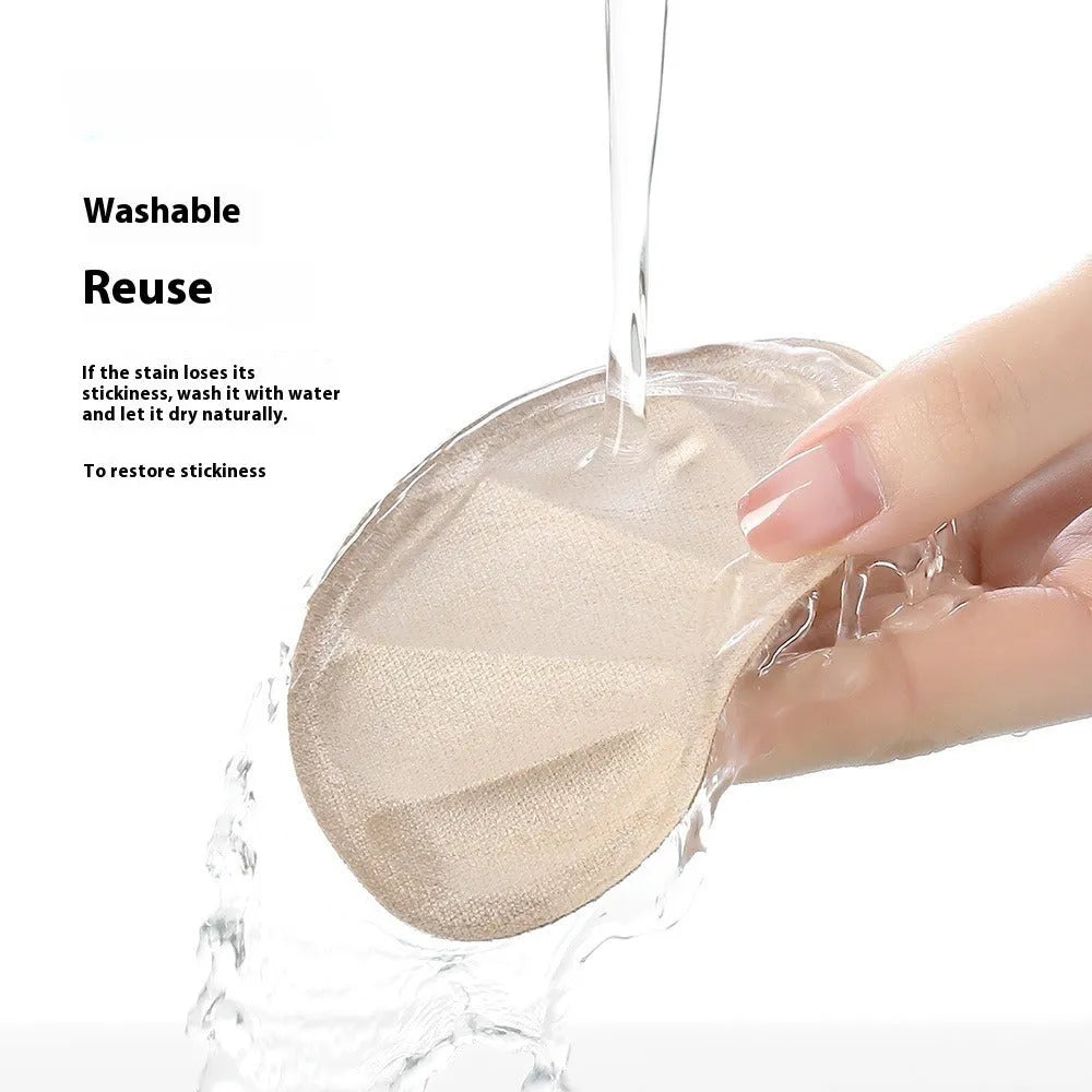 Three pairs of camel-coloured anti-slip heel cushion pads with clip-style design