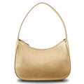 Simple retro waterproof PU shoulder bag shown in apricot colour with shoulder strap