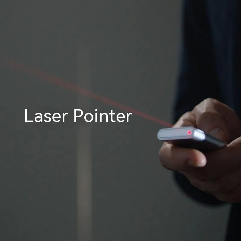 Silver multi-function laser pen wireless mouse with 1MW laser and 10m range for smartphone remote control