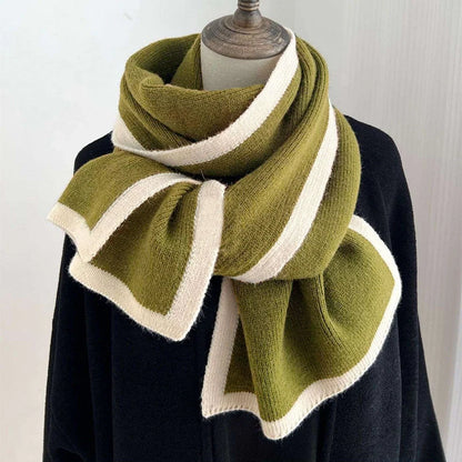 Knitted wool scarf in six colours for winter warmth and style