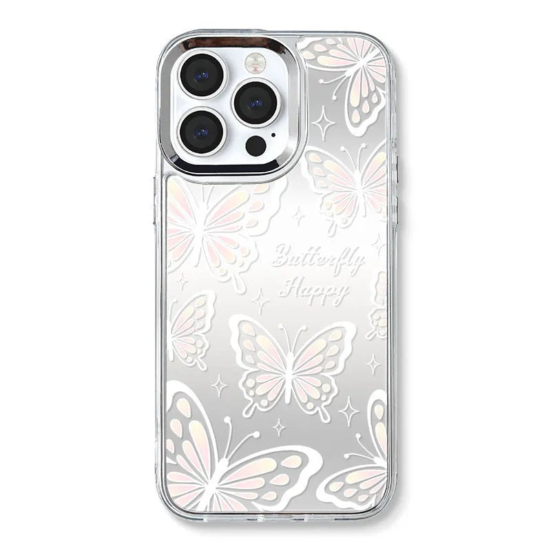 Transparent TPU iPhone case with built-in mirror feature compatible with iPhone 15 Pro Max