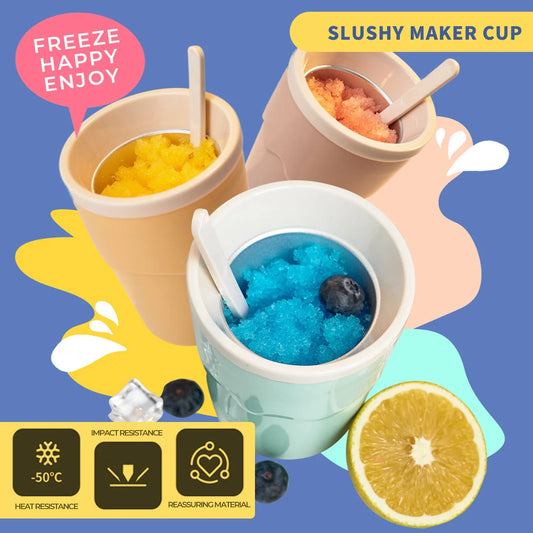 Stainless steel slushy cup for making quick frozen treats at home