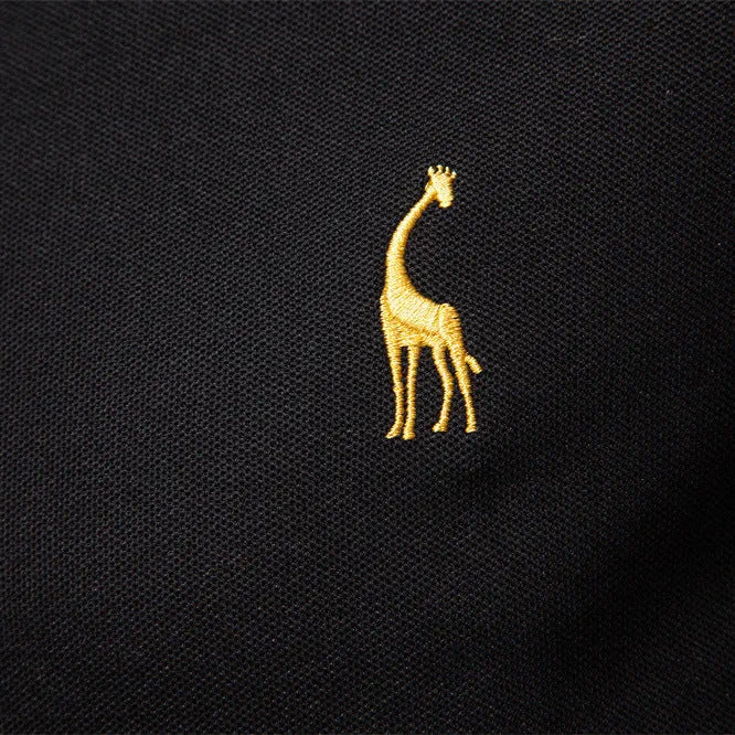 Cotton blend long sleeve solid colour casual polo shirt in army green for autumn leisure wear