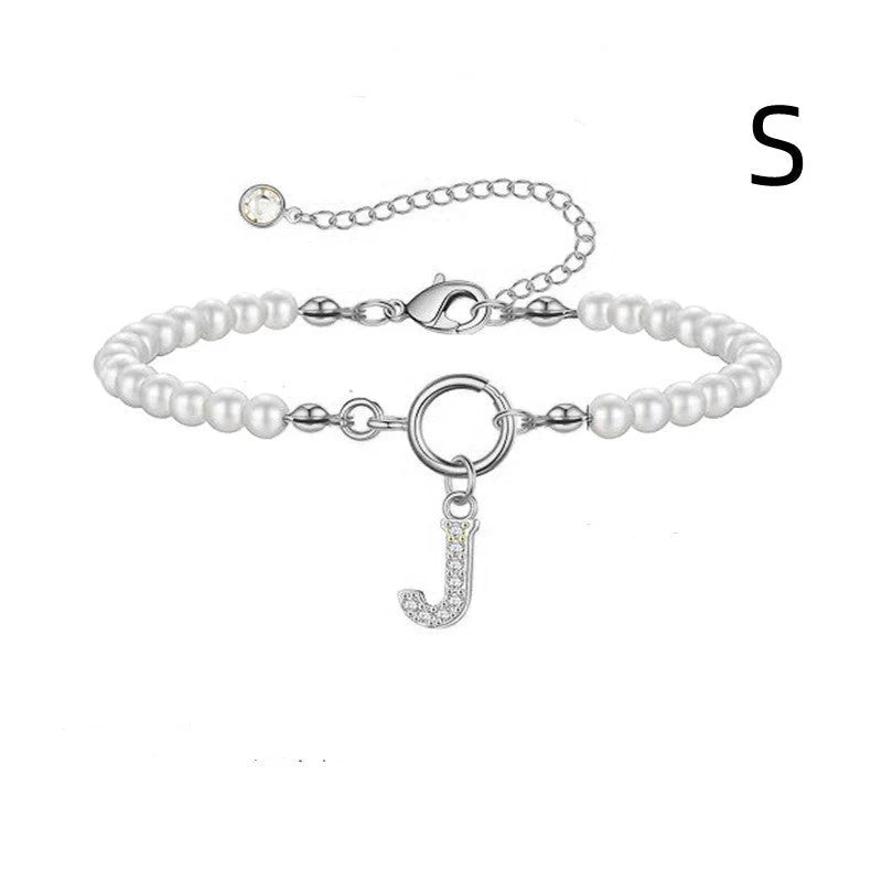 2024 personalised initial pearl bracelet for women with toggle clasp