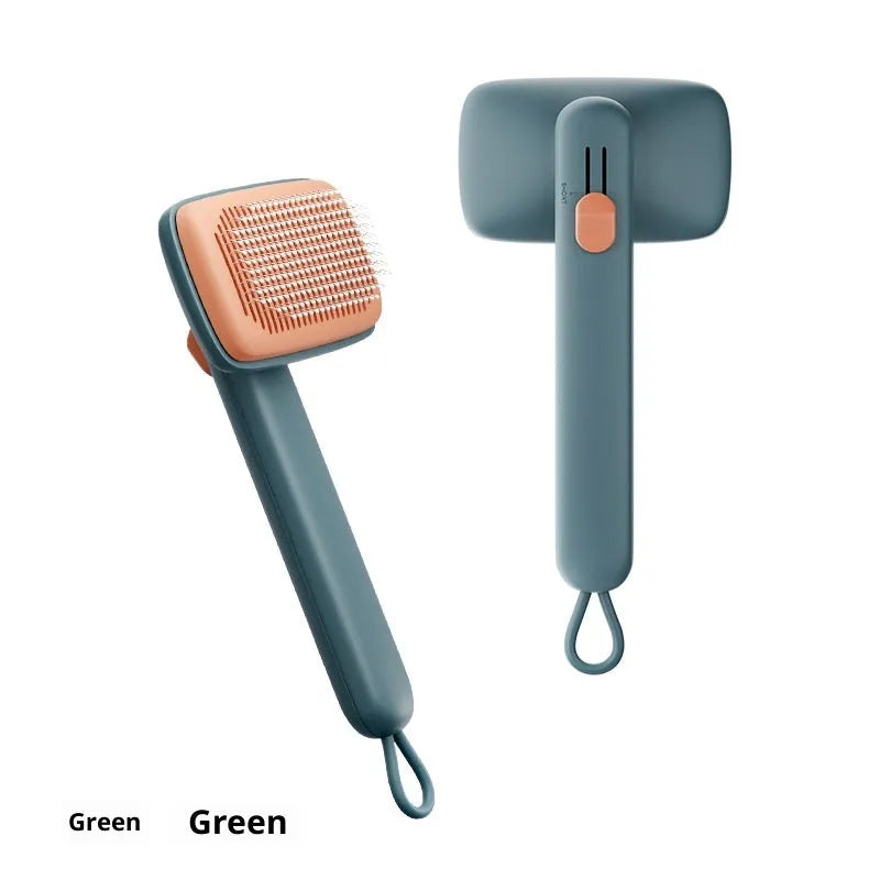 Bread comb-shaped pet hair removal brush in black, white, and green made from ABS material