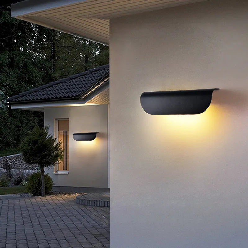 Sand black outdoor wall lamp 10W waterproof minimalist 300mm wide villa door headlamp