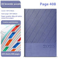 A4 business notepad with striped PU leather cover showing eight colour options including Bean Green, Black, and Sapphire Blue