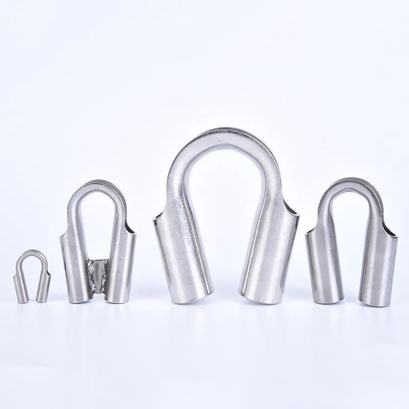 Stainless steel tubular chicken heart sleeve ring set in various sizes from M4 to M35.