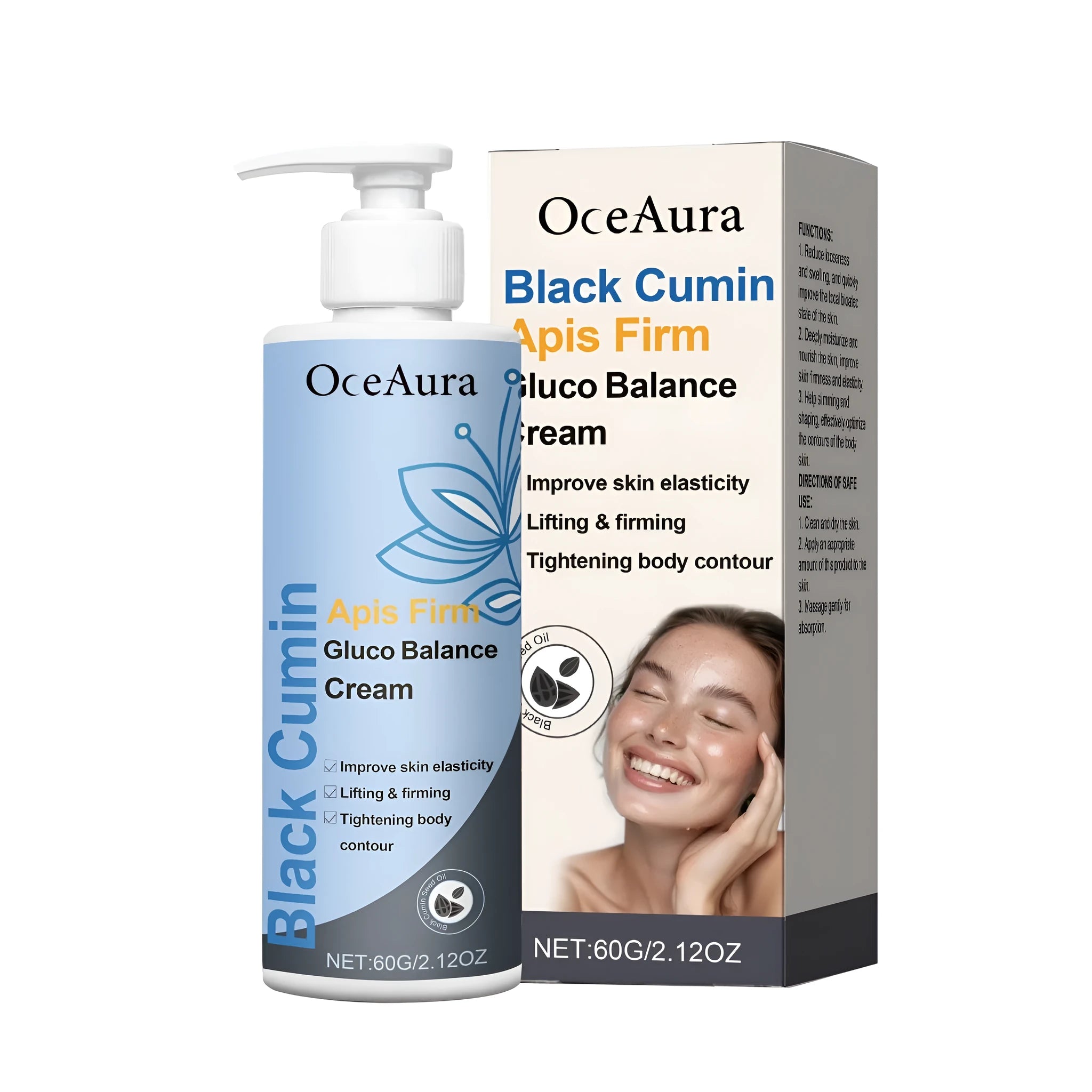 60g tube of Black Cumin and Bee Venom Gluco Balance soothing slimming cream.
