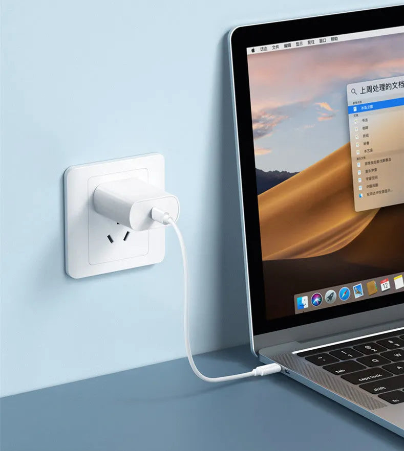 60W fast charging cable storage box with Apple Android Type-C interfaces, white, showing organised interior