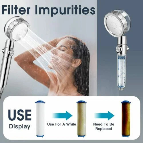 Modern minimalist shower head with high-pressure design and water-saving micro nozzles