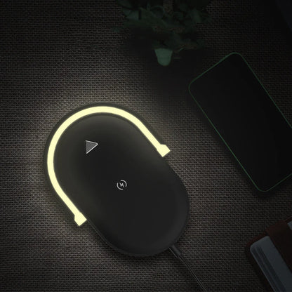Stonego 3-in-1 Foldable Wireless Charger with adjustable LED night light and phone holder