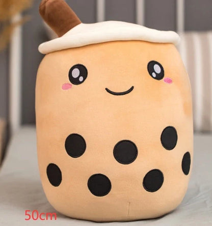 Strawberry Milk Tea Plush Boba Cup Toy in various colours and sizes