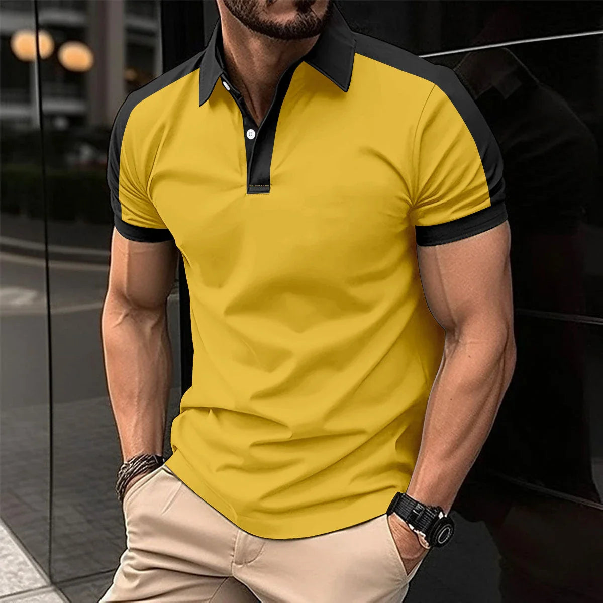 Men's stylish short sleeve casual polo shirts in a variety of colors and sizes