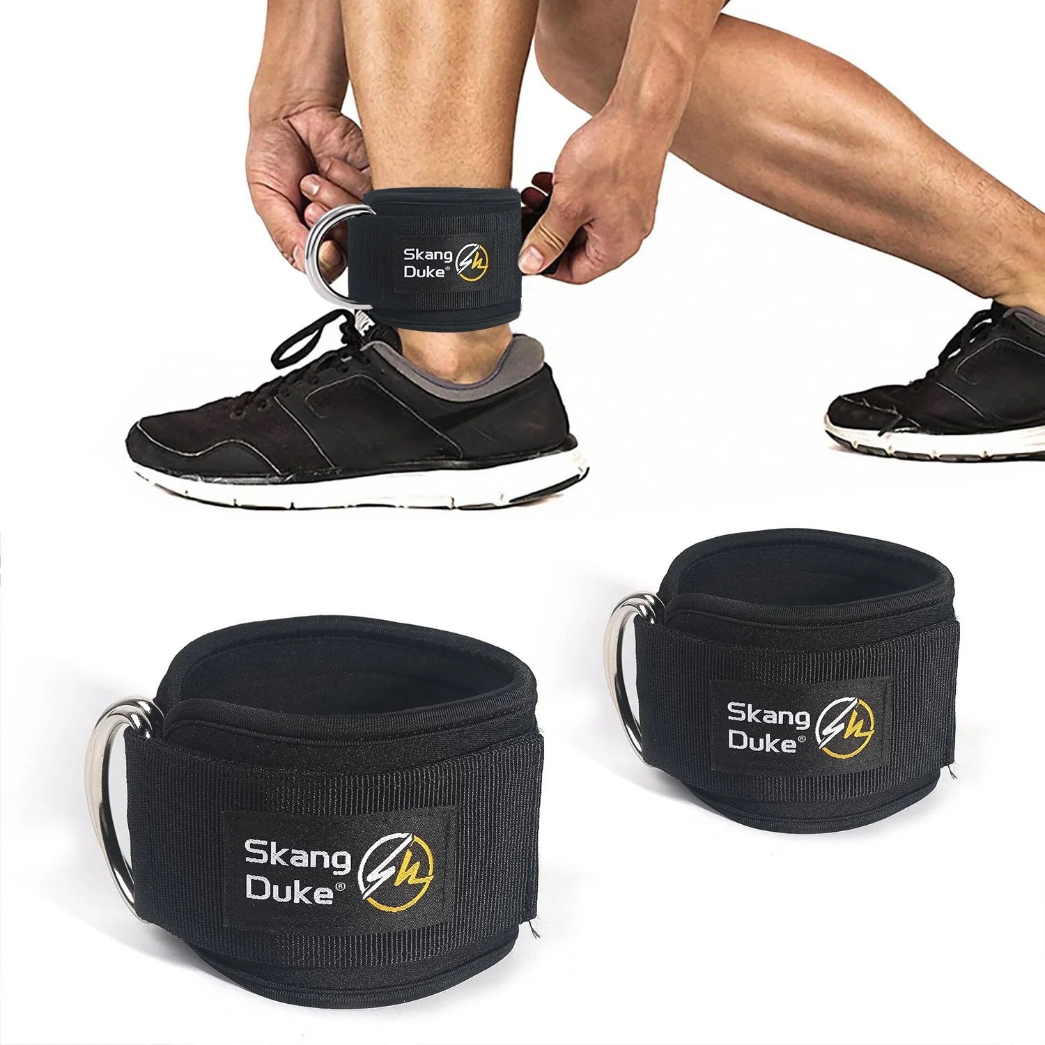 Leg Muscle Trainer with neoprene ankle cuff for gym and home workouts