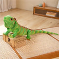 Green lizard plush toy pillow in emerald green with short plush fabric, 65cm height