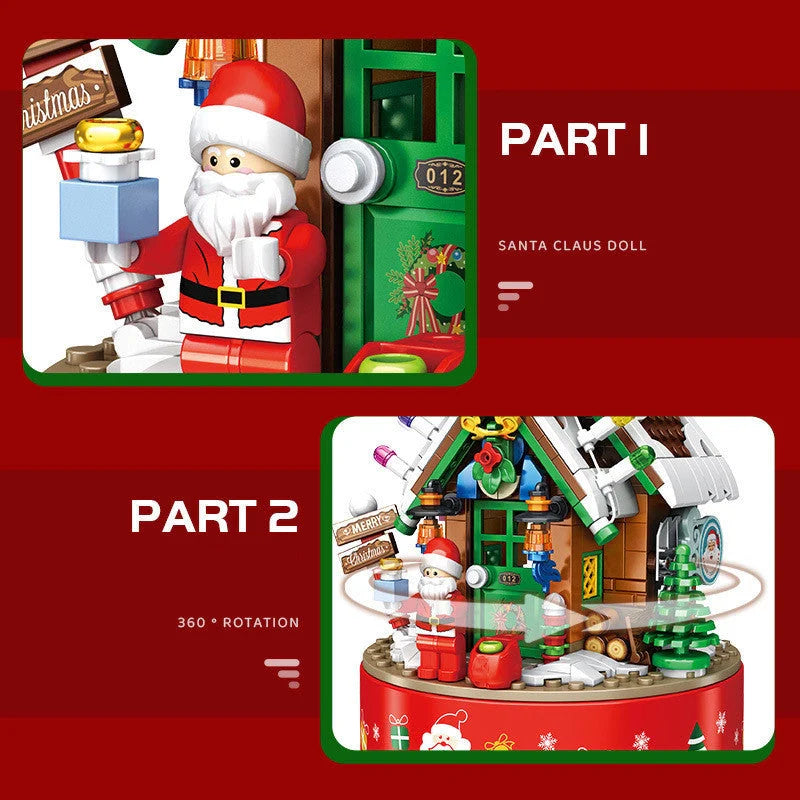 DIY LED Music Box Christmas Tree Ornaments set with over 502 building blocks