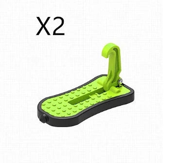 Universal car foot assist pedal in aluminium alloy, available in silver, black, red, and green.