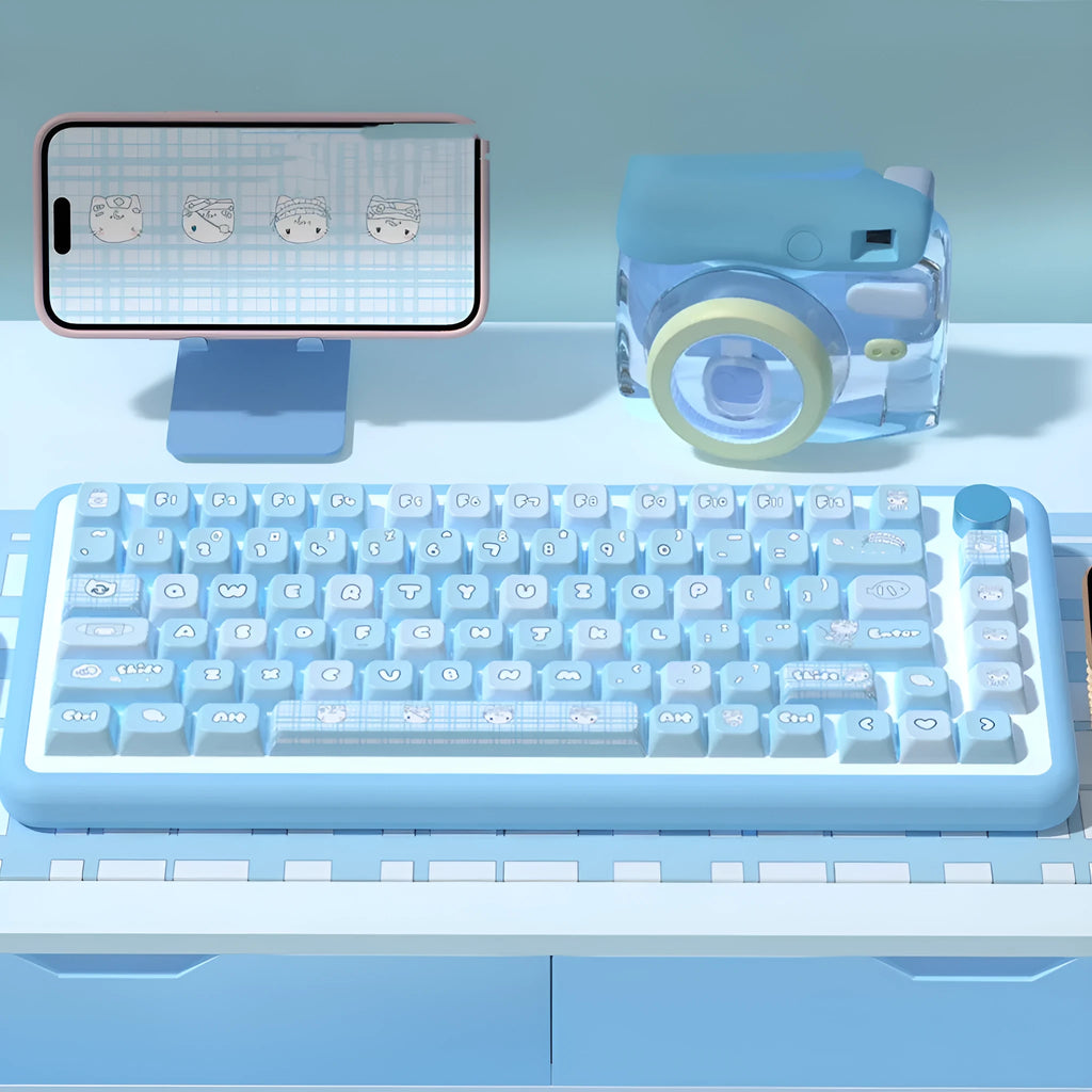 Watercolour cat custom keycap set for mechanical keyboards with sublimation printing
