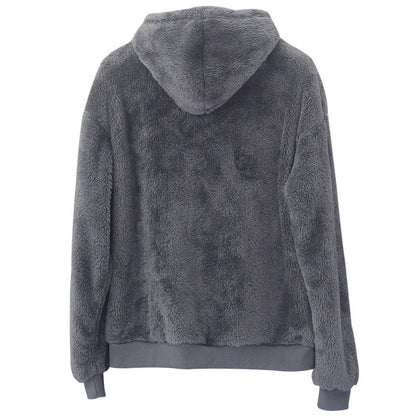 Men's double-sided velvet hooded sweater with pockets in various colours