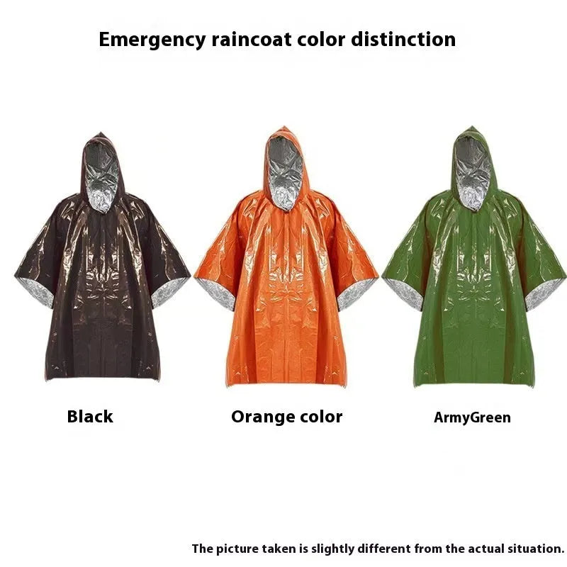 Orange and army green multifunctional raincoat for marathon and cross-country running.