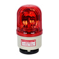 LTE-1101J red rotating warning light and siren unit with large magnetic base mount.