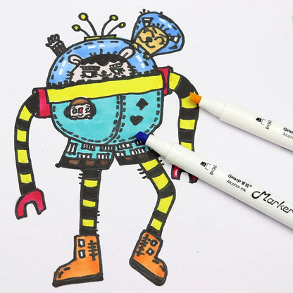 Master Double-headed Marker Art Brush Painting Set Oily 48-colour Animation Hand-painting