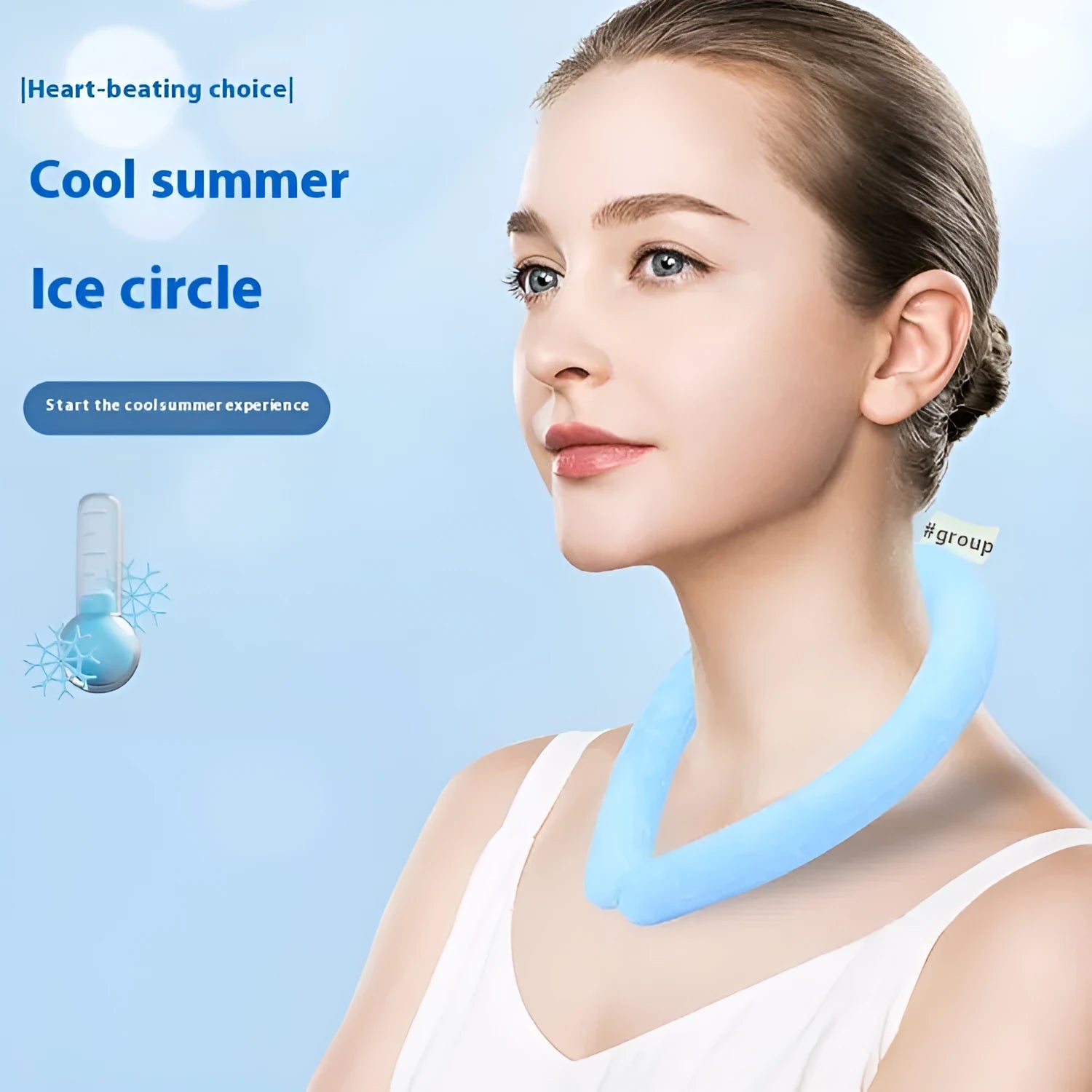 Cooling neck hanging ice ring in PVC fabric available in multiple colours with temperature options