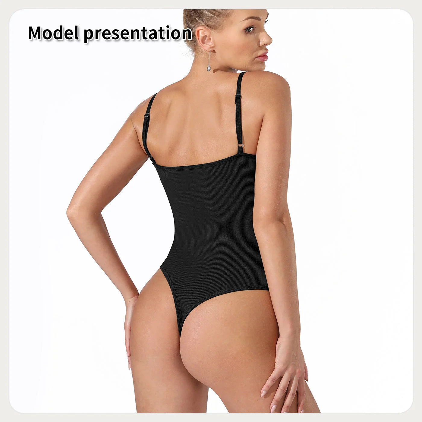 Women's solid colour bodysuit in black and coffee, sizes S to 4XL