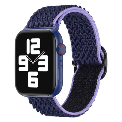 Stylishly Adjustable Apple Watch Strap in Woven Pattern with Customizable Fit